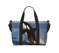 Killer Whale Sac de voyage à bandoulière résistant à l'eau, grand bagage à main avec sangle réglable, multi-compartiments pour la gym, les voyages, l'extérieur, Baleine tueuse., Taille unique
