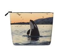 Killer Whale Trousse à cosmétiques - Organiseur de voyage simple couche de grande capacité, organiseur quotidien avec fermeture éclair, Baleine tueuse., Taille unique