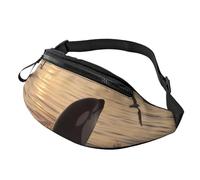 Killer Whale Under Sunset Sac banane imprimé avec trou pour écouteurs pour homme et femme - Sac banane de sport réglable pour l'extérieur, l'entraînement, la randonnée, Noir , Taille unique, Sac à dos