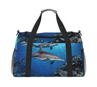 Killer Whale1 Sac de sport pour femme - Sac fourre-tout de sport avec compartiment, sac de sport pour homme, sac fourre-tout pour femme, sac à main de week-end pour femme, Noir , Taille unique