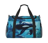 Killer Whales Swim Along 1 Sac de transport à main pliable de grande capacité pour femme pour voyage en avion