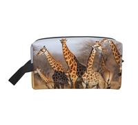 Killer Whales Swim Along Trousse de toilette portable de grande capacité (modèles imprimés) étanche pour homme et femme pour voyages d'affaires, fitness, salle de bain, rangement quotidien, Giraffes