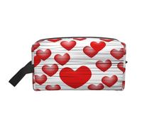 Killer Whales Swim Along Trousse de toilette portable de grande capacité (modèles imprimés) étanche pour homme et femme pour voyages d'affaires, fitness, salle de bain, rangement quotidien, Rouge à