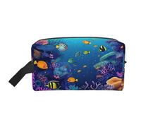 Killer Whales Swim Along Trousse de toilette portable de grande capacité (modèles imprimés) étanche pour homme et femme pour voyages d'affaires, fitness, salle de bain, rangement quotidien, Monde