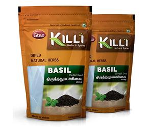 KILLI Basil | Thiruneetru Pachilai | Sabja Seed, 200g (Pack of 2)