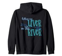Killing My Liver on The River Funny Summer Holiday Bateau Sweat à Capuche