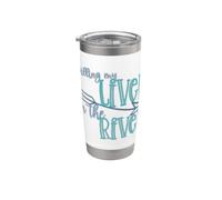 Killing My Liver on the River : vacances d'été amusantes en bateau Gobelet isotherme en acier inoxydable double paroi