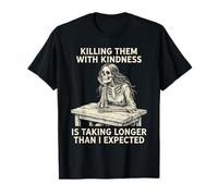 Killing Them with Kindness Bureau Squelette Cheveux Longs T-Shirt
