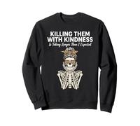 Killing Them with Kindness Squelette Léopard Chignon désordonné Sweatshirt