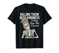 Killing Them with Kindness Squelette Léopard Chignon T-Shirt