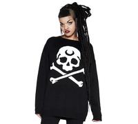 KILLSTAR 2 The OS Pull Tricot Crâne Noir Long Manche Gothique Unisexe KSRA003097