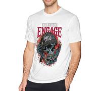 Killswitch Engage Disarm The Descent T Shirt Men's Fashion Cotton Crew Neck Short Sleeve Tunics White T-Shirts à Manches Courtes(Large)