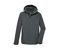 killtec 42921-000 KOS MN JCKT Veste fonctionnelle imperméable avec capuche amovible pour homme Vert foncé Taille courte 183 kg