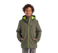 Killtec Boy´s Kow 159 Bys Jckt Veste Fonctionnelle Avec Capuche D'hiver Imperméable, Dark Olive, 140 EU