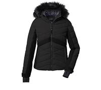 Killtec Female Veste/veste de ski en duvet avec capuche amovible et pare-neige KSW 210 WMN SKI QLTD JCKT, black, 42, 38662-000