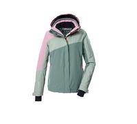 killtec Femme Ksw 26 Wmn Jckt Veste De Ski/fonctionnelle Avec Capuche Amovible Et Jupe Pare-neige, Light Sage/green-grey/rose Wood, 50 EU