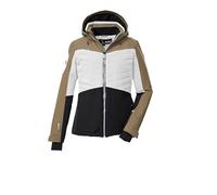 killtec Femme Ksw 30 Wmn Jckt Veste De Ski/fonctionnelle Avec Capuche Amovible Et Jupe Pare-neige, Broken White/taupe/black, 40 EU