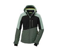 killtec Femme Ksw 37 Wmn Jckt Veste De Ski Fonctionnelle Avec Capuche Amovible, Light Steel Mint/Black/Green-grey, 40 EU