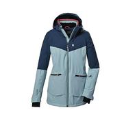 killtec Femme Veste de ski/veste fonctionnelle avec capuche, jupe pare-neige et ventilation sous les bras KSW 40 WMN SKI JCKT, hell eisblau, 46, 41973-000