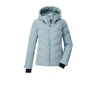 killtec Femme Veste de ski/veste matelassée/veste fonctionnelle en aspect duvet avec capuche et jupe pare-neige KSW 31 WMN SKI QLTD JCKT, hell eisblau, 48, 43417-000