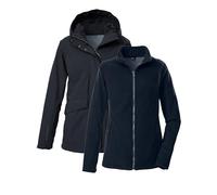 killtec Femme Veste Outdoor/3 en 1 Veste fonctionnelle avec capuche et veste polaire encastrable KOW 189 WMN JCKT, schwarz blau, 38, 43311-000