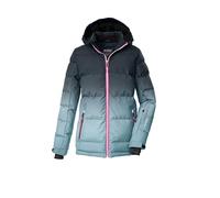 killtec Fille Ksw 330 Grls Qltd Jckt Veste De Ski Matelassée Avec Capuche Et Jupe Pare-neige, Light Blue/Blue Night, 128 EU