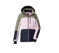 killtec Fille Veste de ski/fonctionnelle avec capuche et jupe pare-neige KSW 208 GRLS SKI JCKT, hellrosa/sage/schwarz blau, 140, 43562-000