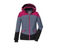 killtec Fille Veste de ski imperméable/veste fonctionnelle avec capuche et pare-neige KSW 151 GRLS SKI JCKT, blue grey, 128, 41187-000