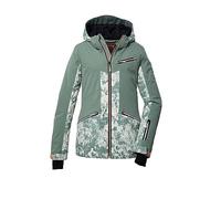killtec Fille Veste de ski/veste fonctionnelle avec capuche et jupe pare-neige KSW 118 GRLS SKI JCKT, light teal green, 164, 39654-000