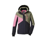killtec Fille Veste de ski/veste fonctionnelle avec capuche et jupe pare-neige KSW 209 GRLS SKI JCKT, schwarz blau/sage/hell himbeere, 176, 43563-000