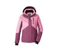 killtec Fille Veste de ski/veste fonctionnelle avec capuche et jupe pare-neige KSW 209 GRLS SKI JCKT, dunkel himbeere/hell himbeere/hell rose, 140, 43563-000