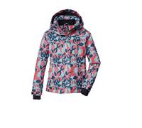killtec Fille Veste de ski/veste fonctionnelle avec capuche et jupe pare-neige KSW 211 GRLS SKI JCKT, hell rauchblau AOP, 140, 43598-000