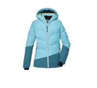 killtec Fille Veste de ski/veste matelassée avec capuche et jupe pare-neige KSW 178 GRLS SKI QLTD JCKT, light turquoise, 128, 39900-000