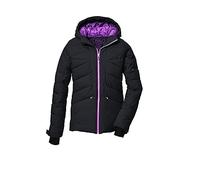 Killtec Fille Veste matelassée/veste de ski avec capuche et pare-neige KSW 116 GRLS SKI QLTD JCKT, black blue, 140, 39652-000