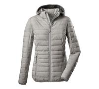 killtec G.I.G.A DX Women's Veste fonctionnelle décontractée à l'aspect duvet avec capuche amovible - Uyaka Stripe, light grey, 40, 34313-000