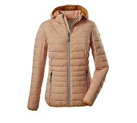 Killtec G.I.G.A DX Women's Veste fonctionnelle décontractée à l'aspect duvet avec capuche amovible - Uyaka Stripe, light apricot, 46, 34313-000