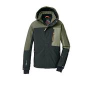 killtec Garçon Veste de ski/fonctionnelle avec capuche et jupe pare-neige KSW 200 BYS SKI JCKT, dunkeloliv/olive/sage, 152, 43466-000