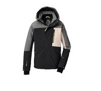 killtec Garçon Veste de ski/fonctionnelle avec capuche et jupe pare-neige KSW 200 BYS SKI JCKT, schwarz/dunkelstein/hellsand, 164, 43466-000
