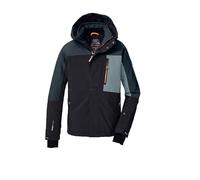 killtec Garçon Veste de ski/fonctionnelle avec capuche et jupe pare-neige KSW 200 BYS SKI JCKT, schwarz blau/nachtblau/rauchblau/dunkelorange, 152, 43466-000