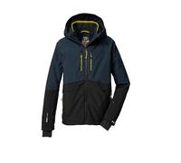 killtec Garçon Veste de ski/fonctionnelle avec capuche et jupe pare-neige KSW 201 BYS SKI JCKT, nachtblau/schwarzblau/dunkellime, 164, 43468-000