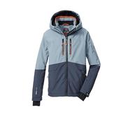 killtec Garçon Veste de ski/fonctionnelle avec capuche et jupe pare-neige KSW 201 BYS SKI JCKT, rauchblau/nachtblau/rost, 116, 43468-000