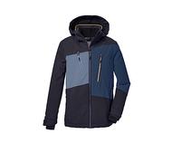 killtec Garcon Veste de ski/veste fonctionnelle avec capuche amovible et pare-neige, imperméable KSW 174 BYS SKI JCKT, black blue, 152, 39896-000