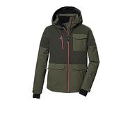 killtec Garcon Veste de ski/veste fonctionnelle avec capuche et jupe pare-neige KSW 149 BYS SKI JCKT, dark olive, 140, 41185-000