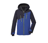 killtec Garcon Veste de ski/veste fonctionnelle avec capuche et pare-neige, imperméable KSW 173 BYS SKI JCKT, black blue, 140, 39895-000