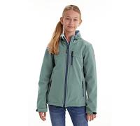 Killtec Girls Jacke Softshell/Veste de Plein air avec Capuche, Bleu Vert, 140