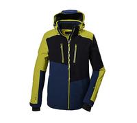 killtec Homme Ksw 70 Mn Jckt Veste De Ski/fonctionnelle Avec Capuche Amovible Et Jupe Pare-neige, Dark Lime/black Blue/Dark Petrol, XXL EU