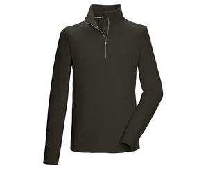 killtec Homme T-Shirt en Polaire avec col Montant et Fermeture éclair KSW 99 MN FLC SHRT, dunkelolive, S, 40878-000