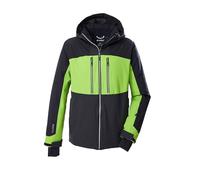 killtec Homme Veste de ski/veste fonctionnelle avec capuche amovible et jupe pare-neige KSW 465 MN SKI JCKT, anthrazit/schwarz/apfel/apfel, L, 43450-000