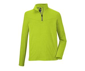 Killtec (KILAH) Men's Chemise Fonctionnelle avec col Montant et Fermeture éclair KSW 37 MN LS SHRT, Vert printanier, M, 38691-000