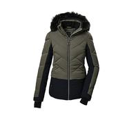 Killtec Ksw 102 Wmn Ski Qltd Jckt Veste de ski/veste fonctionnelle aspect duvet avec capuche zippée amovible et jupe pare-neige Femme